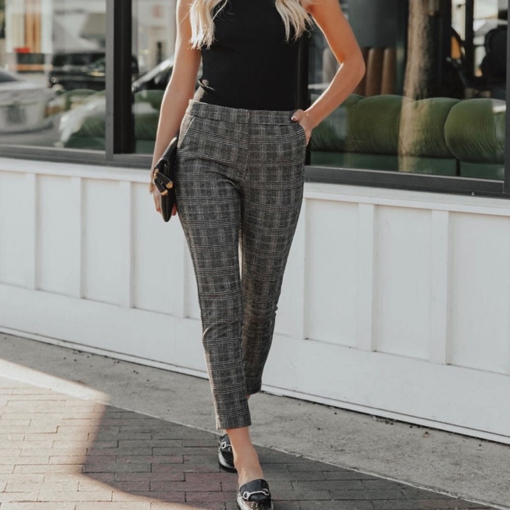 VICI Raiden Pocketed High Rise Plaid Trousers